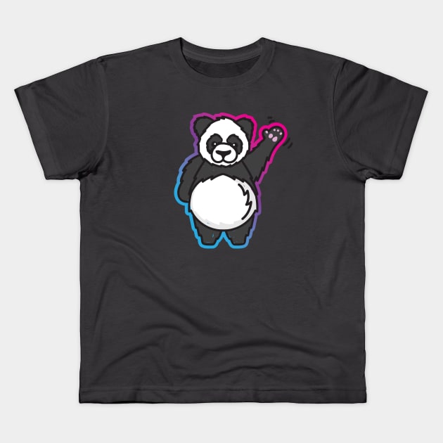 Hello Giant Panda Bear Kids T-Shirt by Vin Zzep